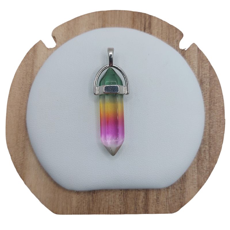 Pendentif en Forme de Pointe en Aqua Tricolor – Qualité A