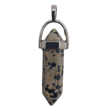 Pendentif en Forme de Pointe en Jaspe Dalmatien – Qualité A