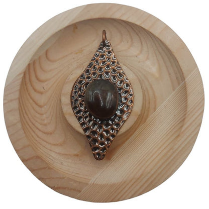 Pendentif en Quartz Fumé Naturel et Laiton