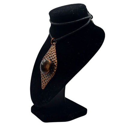 Pendentif en Quartz Fumé Naturel et Laiton