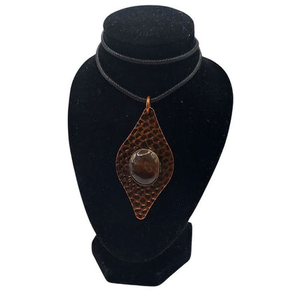 Pendentif en Quartz Fumé Naturel et Laiton