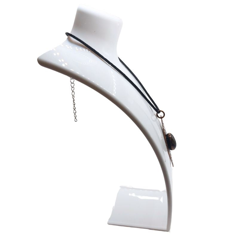 Pendentif en Quartz Fumé Naturel et Laiton