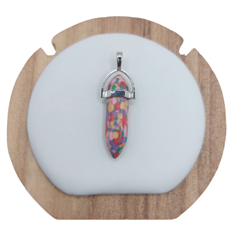 Pendentif en forme de pointe en Turquoise Arc-en-Ciel – Pierre Naturelle de Qualité A