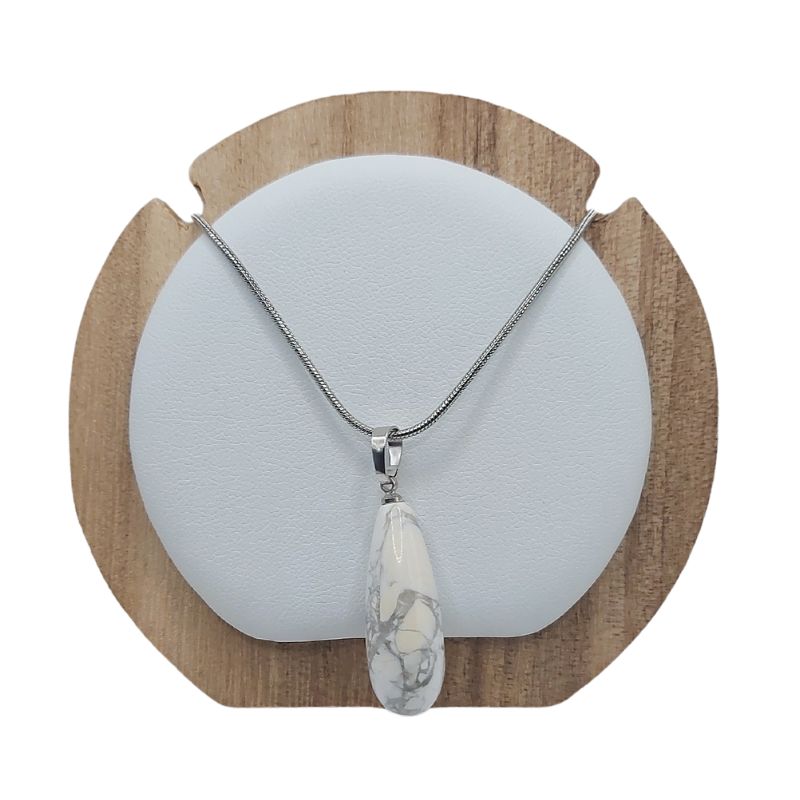 Pendentifs en Howlite Naturelle serti d'Argent 925 - Qualité AA