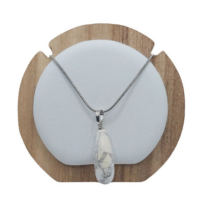 Pendentifs en Howlite Naturelle serti d'Argent 925 - Qualité AA