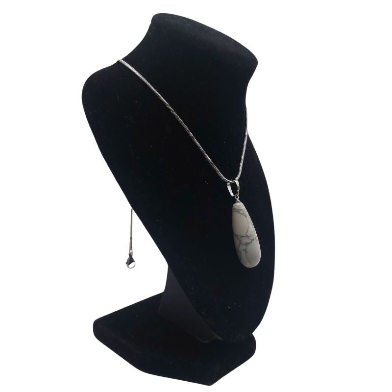 Pendentifs en Howlite Naturelle serti d'Argent 925 - Qualité AA