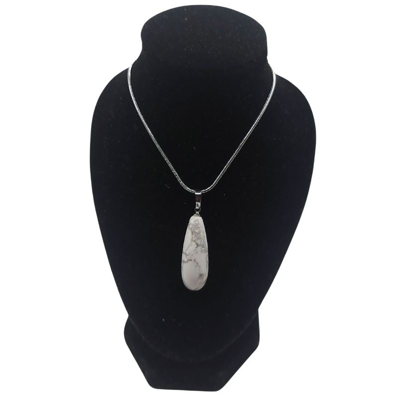 Pendentifs en Howlite Naturelle serti d'Argent 925 - Qualité AA