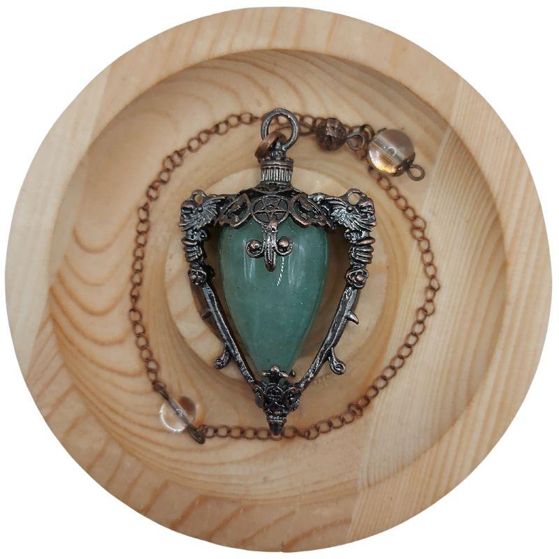 Pendule Spirituel en Aventurine Verte - Style Médiéval - Litho Natura