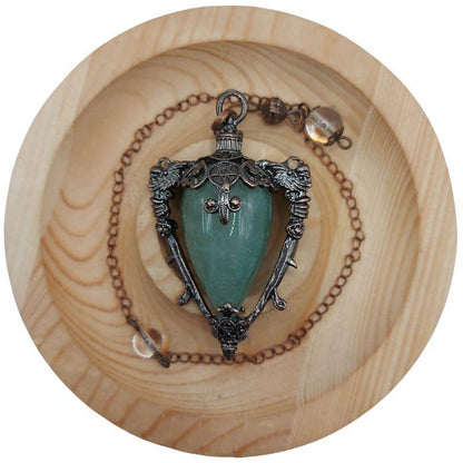 Pendule Spirituel en Aventurine Verte - Style Médiéval - Litho Natura