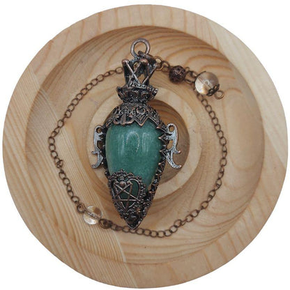 Pendule Spirituel en Aventurine Verte - Style Médiéval - Litho Natura