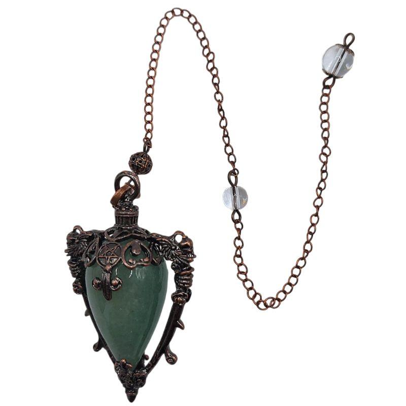 Pendule Spirituel en Aventurine Verte - Style Médiéval - Litho Natura