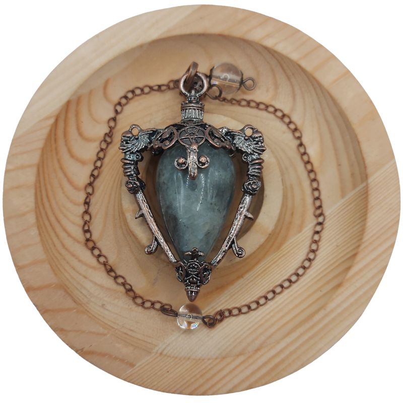 Pendule Spirituel en Labradorite - Style Médiéval - Litho Natura