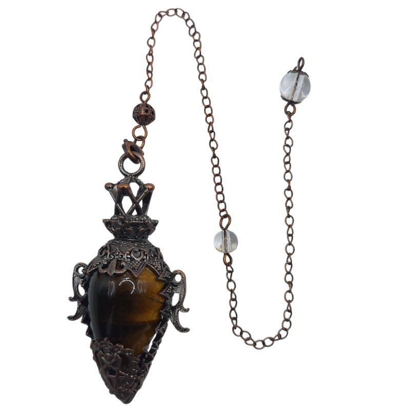 Pendule Spirituel en Oeil de Tigre - Style Médiéval - Litho Natura