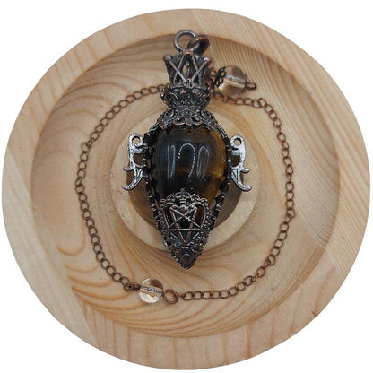 Pendule Spirituel en Oeil de Tigre - Style Médiéval - Litho Natura