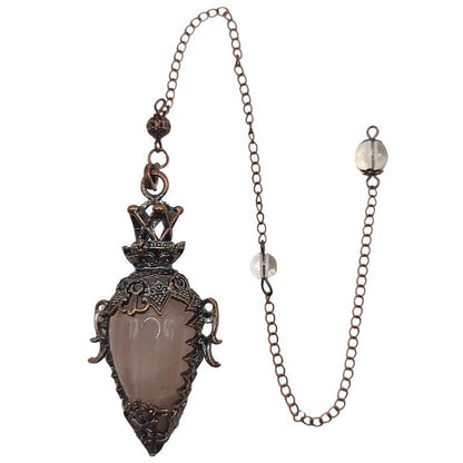 Pendule Spirituel en Quartz Rose - Style Médiéval - Litho Natura