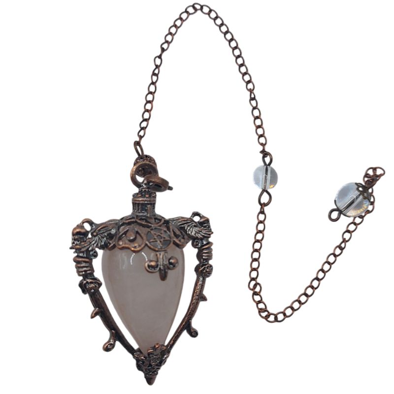 Pendule Spirituel en Quartz Rose - Style Médiéval - Litho Natura