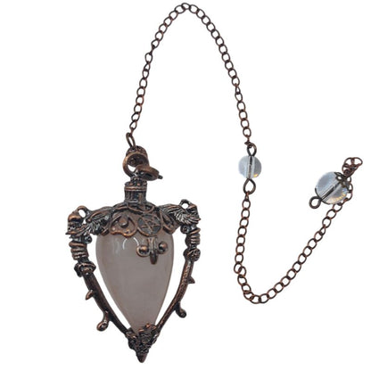 Pendule Spirituel en Quartz Rose - Style Médiéval - Litho Natura