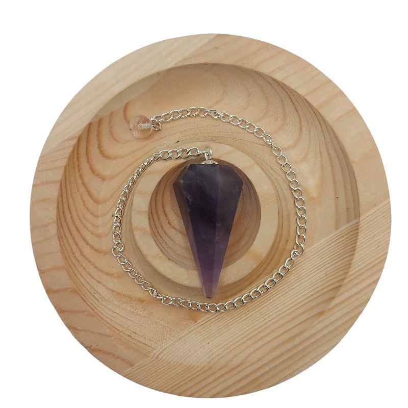 Pendule Facette en Pierre d'Améthyste - Litho Natura