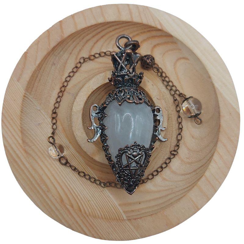 Pendule Spirituel en Cristal de Roche - Style Médiéval - Litho Natura