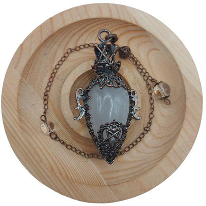 Pendule Spirituel en Cristal de Roche - Style Médiéval - Litho Natura