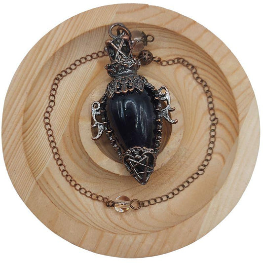 Pendule Spirituel en Obsidienne - Style Médiéval - Litho Natura