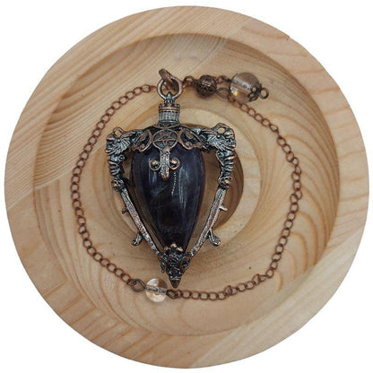 Pendule Spirituel en Obsidienne - Style Médiéval - Litho Natura