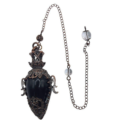 Pendule Spirituel en Obsidienne - Style Médiéval - Litho Natura