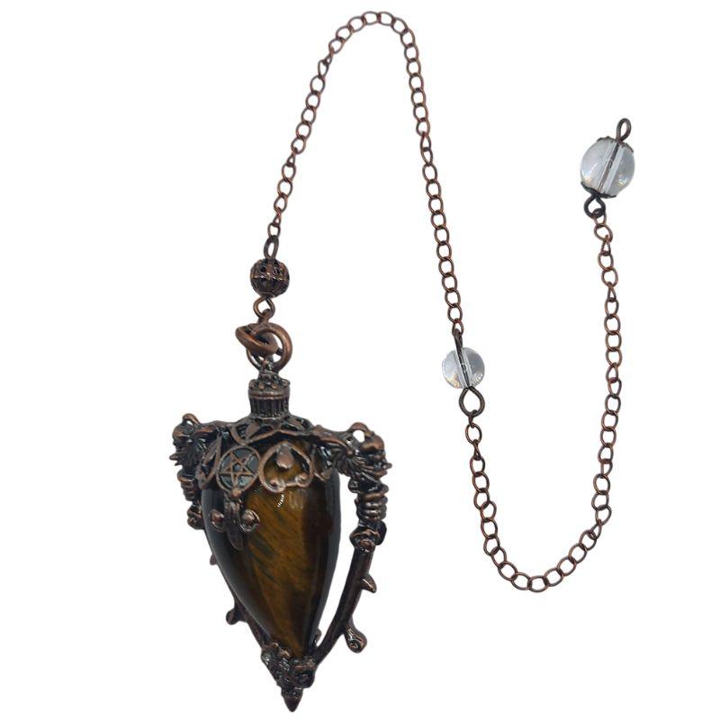 Pendule Spirituel en Oeil de Tigre - Style Médiéval - Litho Natura