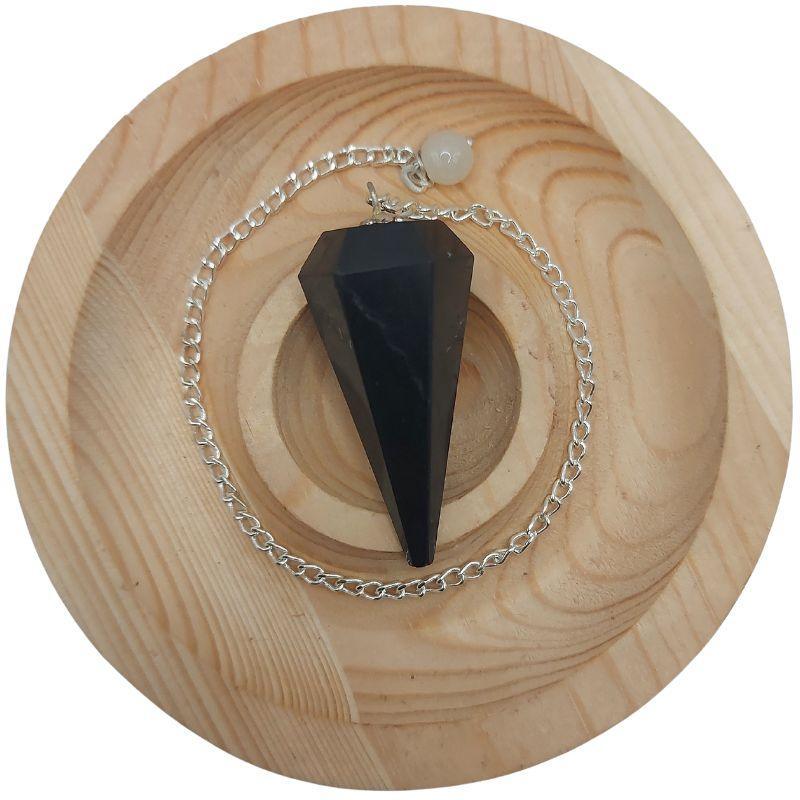 Pendule Facette en Tourmaline Noire – Protection et Connexion à la Terre - Litho Natura