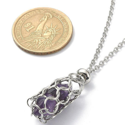 Porte-Pierre -Pendentif en Acier pour Pierres Ajustables - Litho Natura