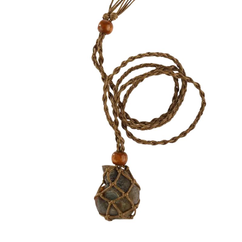 Porte-Pierre - Pendentif en Coton pour Pierres Ajustables - Litho Natura