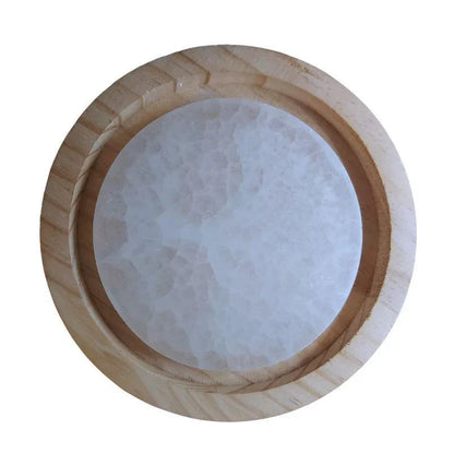 Disque de Sélénite avec Gravure Abre de Vie - Purification et Bien-être - Litho Natura