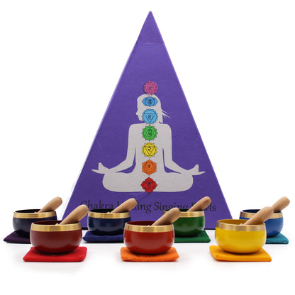 Ensemble de 7 Bols Chantants Colorés - Coffret Bols 7 Chakras