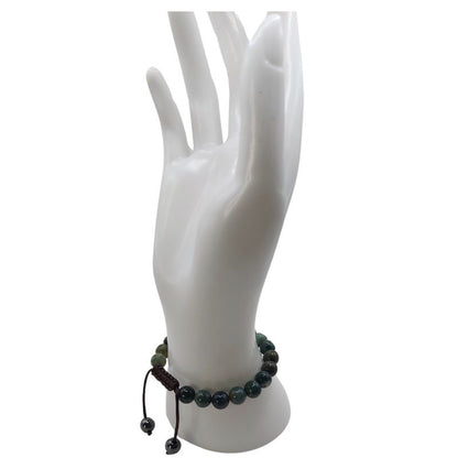 Shamballa Agate Indienne - Bracelet Simple Rang Ajustable - Litho Natura