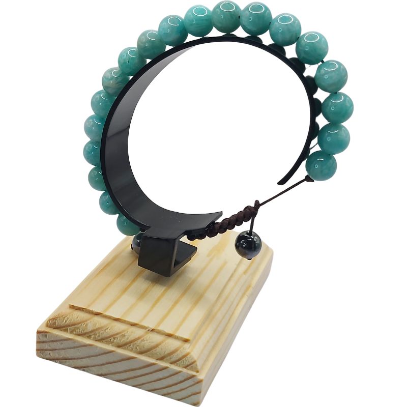 Shamballa Amazonite Russe - Bracelet Simple Rang Ajustable - Litho Natura