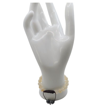 Shamballa Citrine - Bracelet Simple Rang Ajustable - Litho Natura