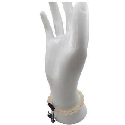 Shamballa Citrine - Bracelet Simple Rang Ajustable - Litho Natura