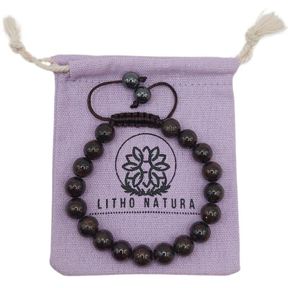 Shamballa Grenat - Bracelet Simple Rang Ajustable - Litho Natura