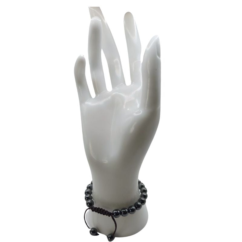 Shamballa Hématite - Bracelet Simple Rang Ajustable - Litho Natura