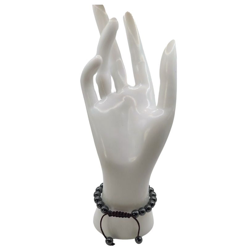 Shamballa Hématite - Bracelet Simple Rang Ajustable - Litho Natura