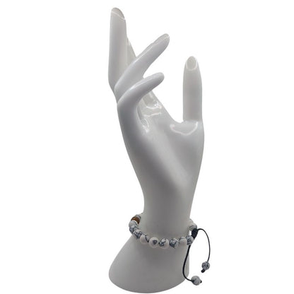 Shamballa Howlite Blanc Mixte - Bracelet Simple Rang Ajustable - Litho Natura