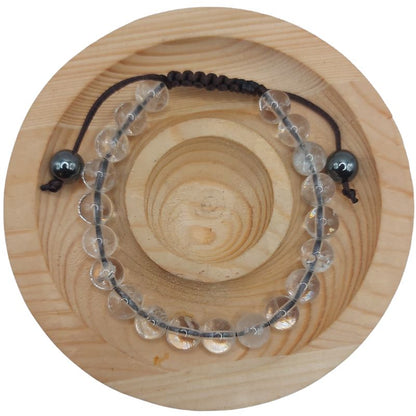 Shamballa Cristal de Roche - Bracelet Simple Rang Ajustable - Litho Natura