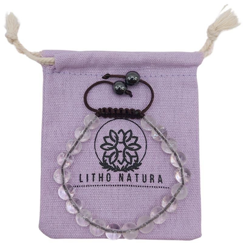 Shamballa Cristal de Roche - Bracelet Simple Rang Ajustable - Litho Natura