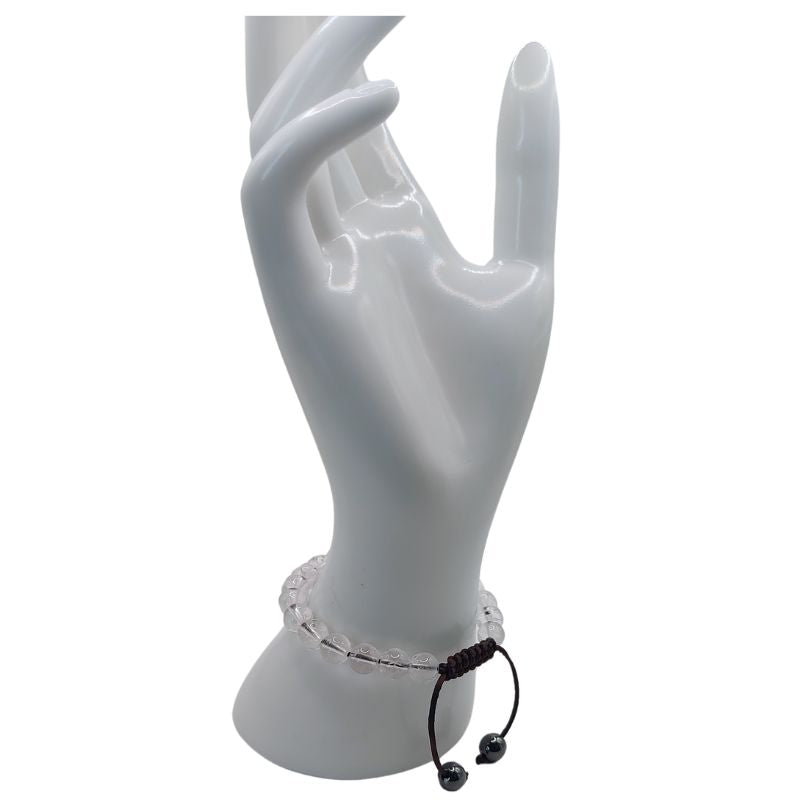 Shamballa Cristal de Roche - Bracelet Simple Rang Ajustable - Litho Natura