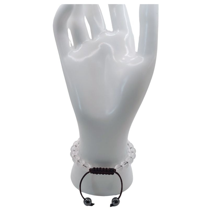 Shamballa Cristal de Roche - Bracelet Simple Rang Ajustable - Litho Natura