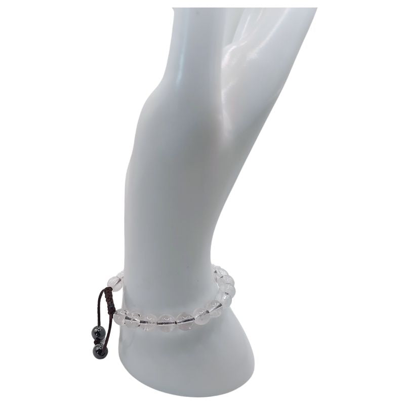 Shamballa Cristal de Roche - Bracelet Simple Rang Ajustable - Litho Natura