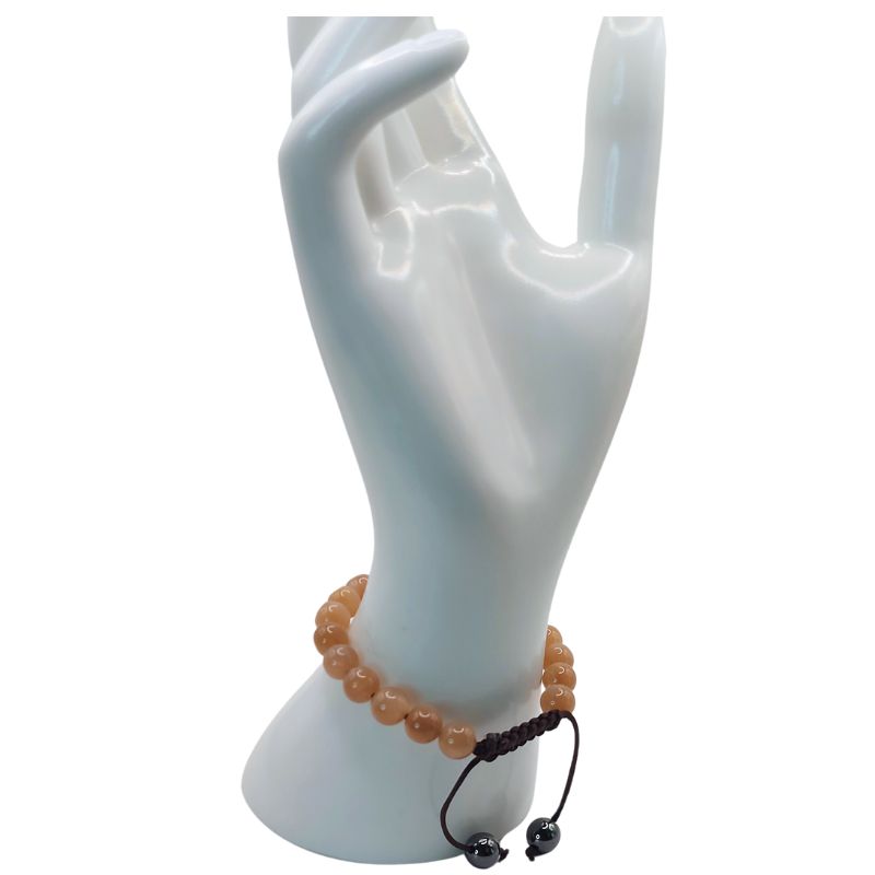 Shamballa Jade Jaune - Bracelet Simple Rang Ajustable - Litho Natura