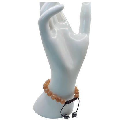 Shamballa Jade Jaune - Bracelet Simple Rang Ajustable - Litho Natura