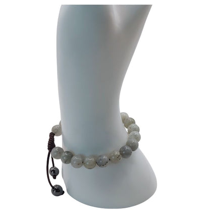 Shamballa Labradorite - Bracelet Simple Rang Ajustable - Litho Natura