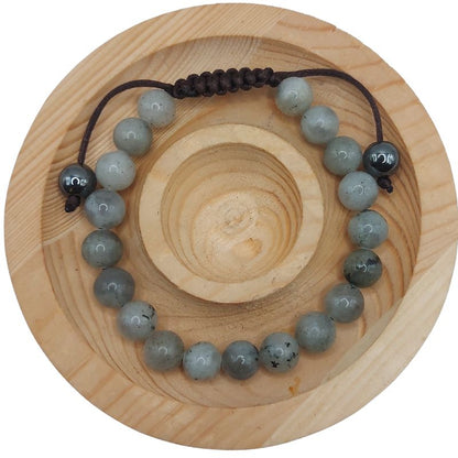 Shamballa Labradorite - Bracelet Simple Rang Ajustable - Litho Natura